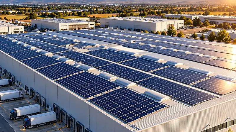 Capannone logistico con impianto fotovoltaico in copertura